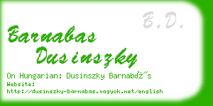 barnabas dusinszky business card